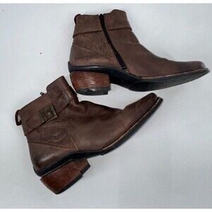 Women's Wolky Brown Leather Booties Size 40 US 9